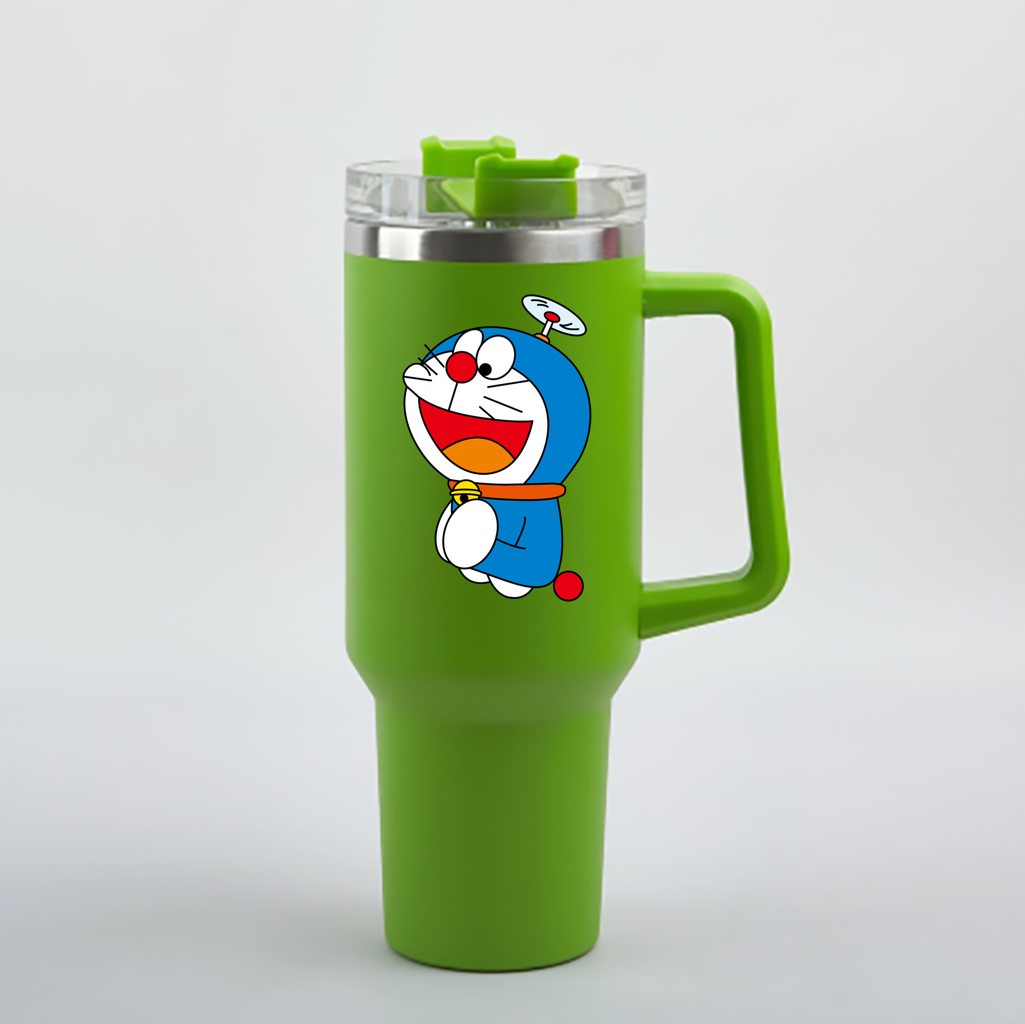（画像用） ドラえもん Doraemon 1200mL車用タンブラー - クリスタルステッカー（プラスチックストロー付き）